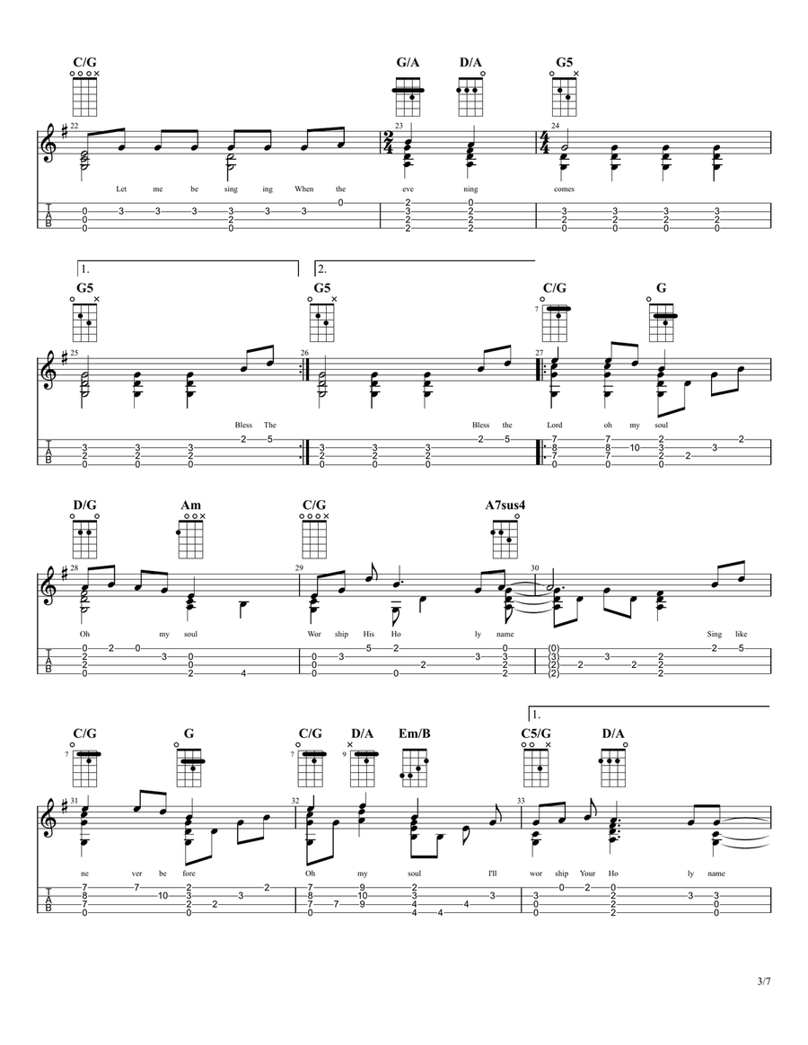 10,000 Reasons (Bless The Lord) Ukulele scores gallery preview page 3