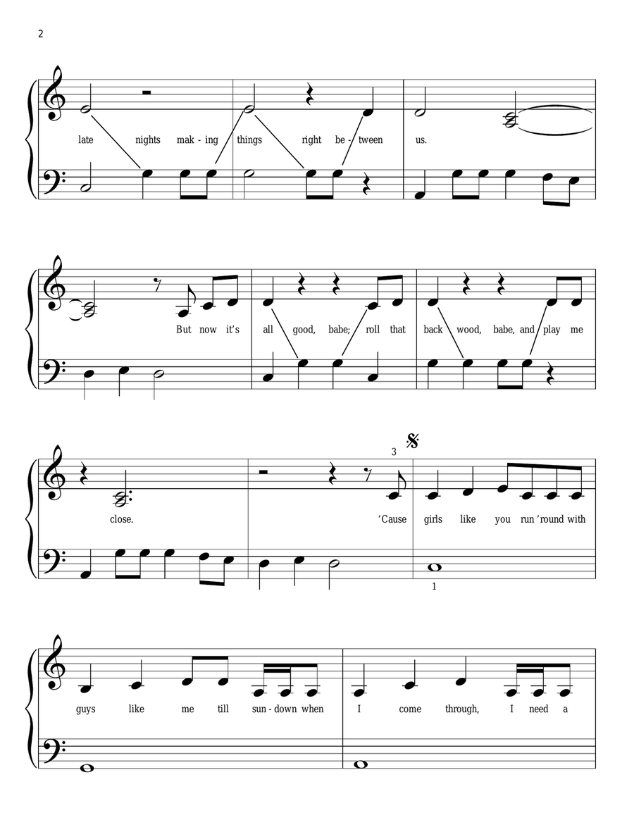 Girls Like You Girls Like You Easy Piano scores gallery preview page 2