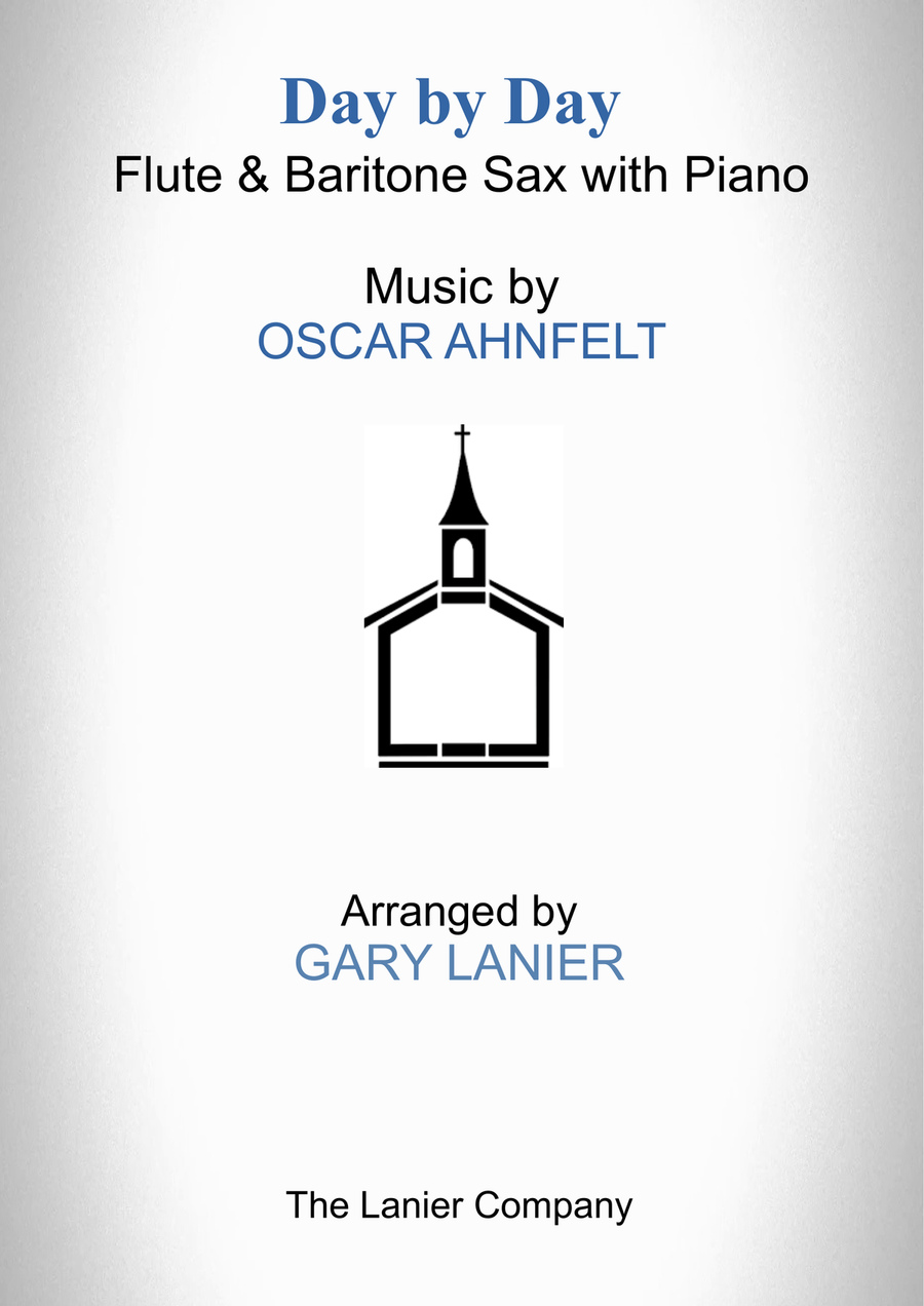 DAY BY DAY (Flute & Baritone Sax with Piano - Score & Part included) Woodwind Duet scores gallery preview page 1