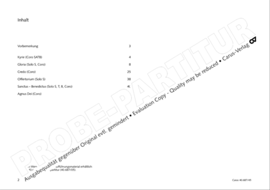 Missa sacra C Minor 4-Part scores gallery preview page 3