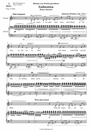 Book cover for Liebestreu, Op. 3 No. 1 (A minor)