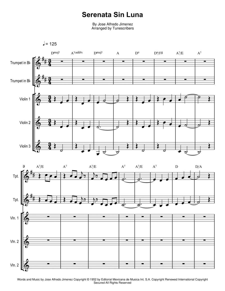 Serenata Sin Luna Small Ensemble scores gallery preview page 1