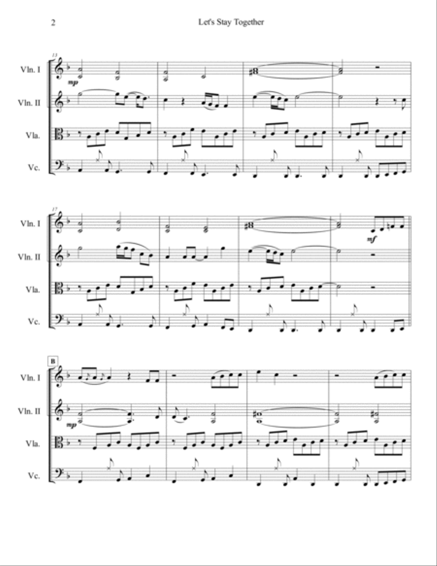 Let's Stay Together String Quartet scores gallery preview page 4
