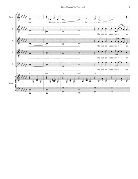 Give Thanks To The Lord (Solo and SATB) image number null