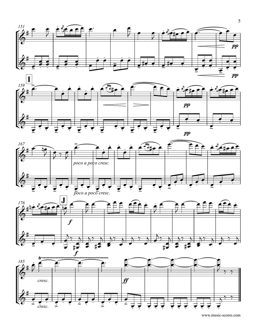 Verdi: Libiamo ne lieti calici - Brindisi from La Traviata - 2 Violins String Duet scores gallery preview page 5