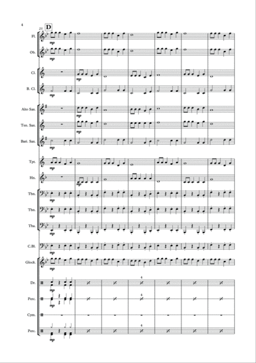 Jungle Rock ! Concert Band scores gallery preview page 5