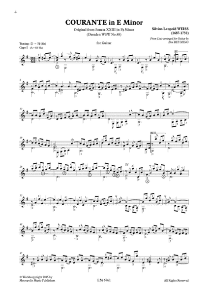 Sonata XXIII (Dresden nr.48) for Solo Guitar