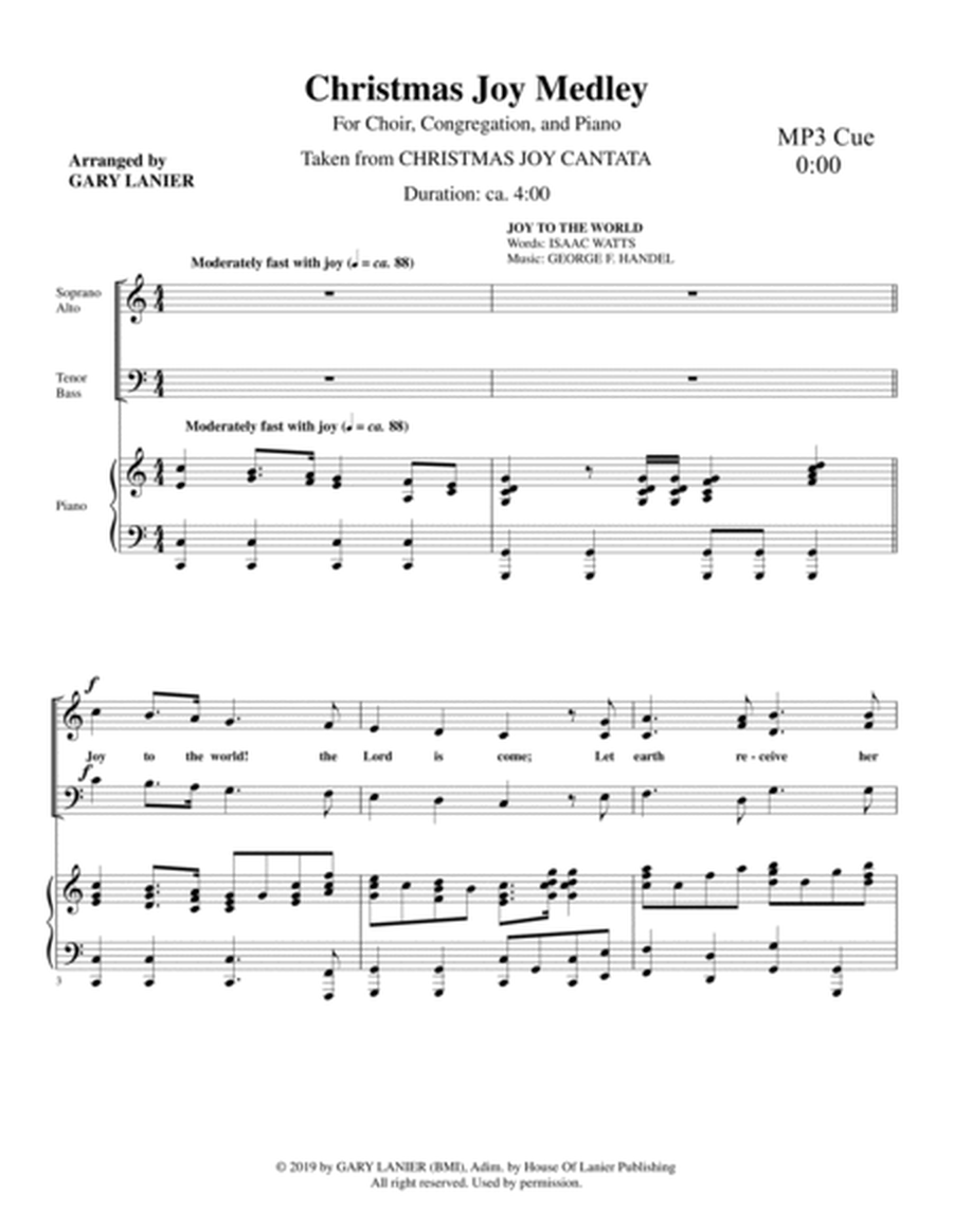 CHRISTMAS CHOIR - 3 Christmas Songs for SATB Choir & Piano. (Includes Score & Choir Parts) image number null