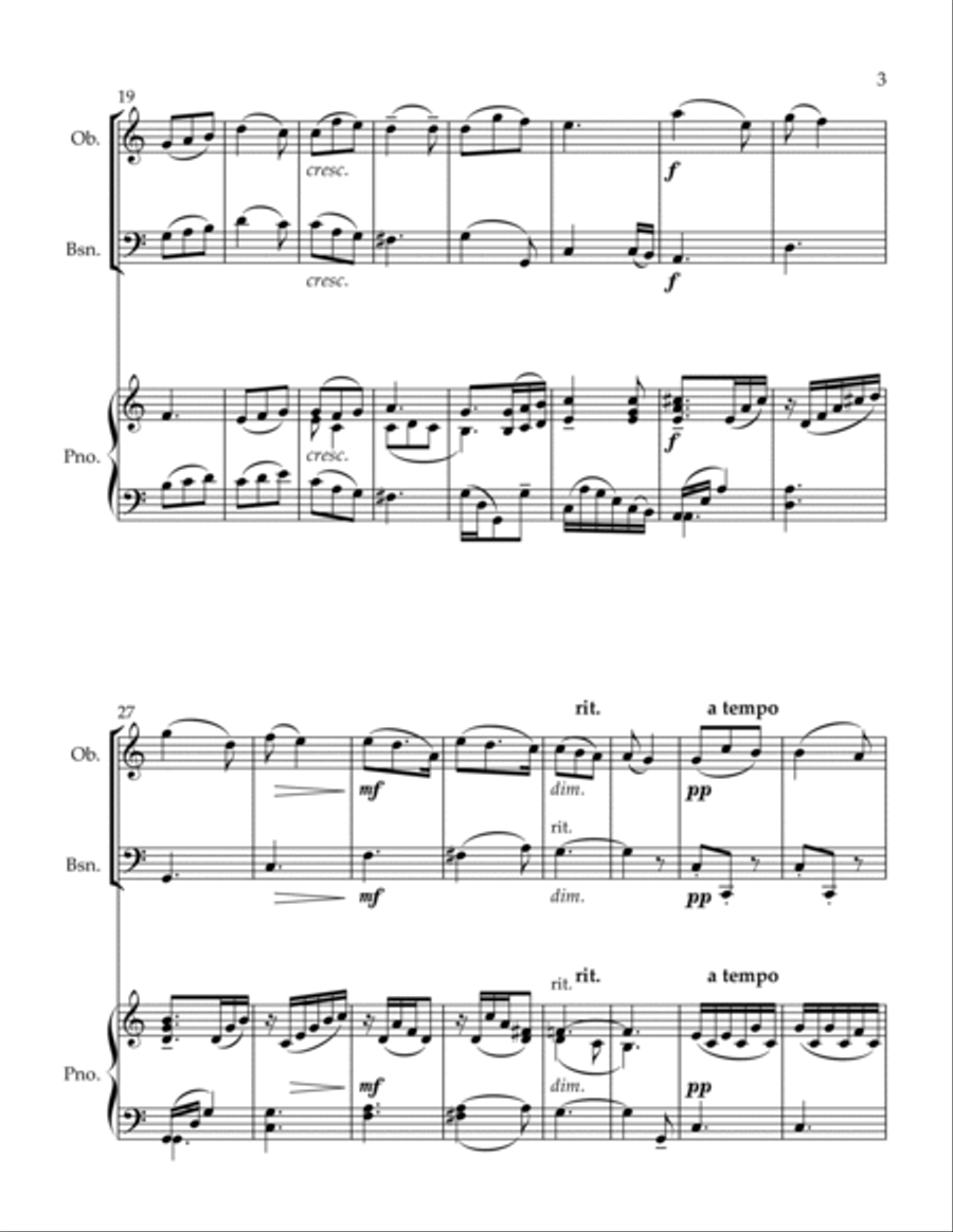 Trio #2 II. Andante quasi adagio Woodwind Duet scores gallery preview page 3