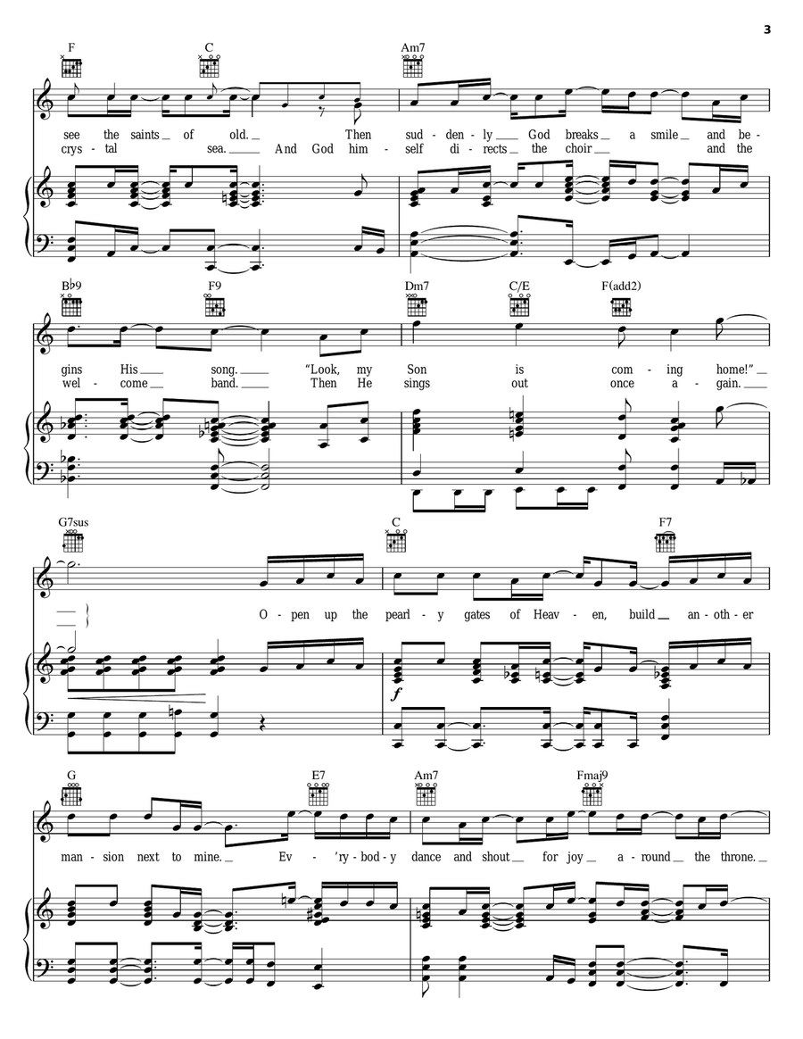 My Child Is Coming Home Piano, Vocal, Guitar scores gallery preview page 3