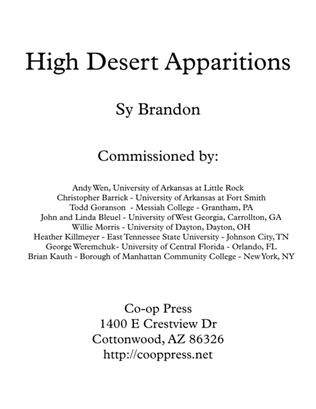Book cover for High Desert Apparitions for Soprano Saxophone and Piano