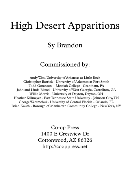 High Desert Apparitions for Soprano Saxophone and Piano image number null