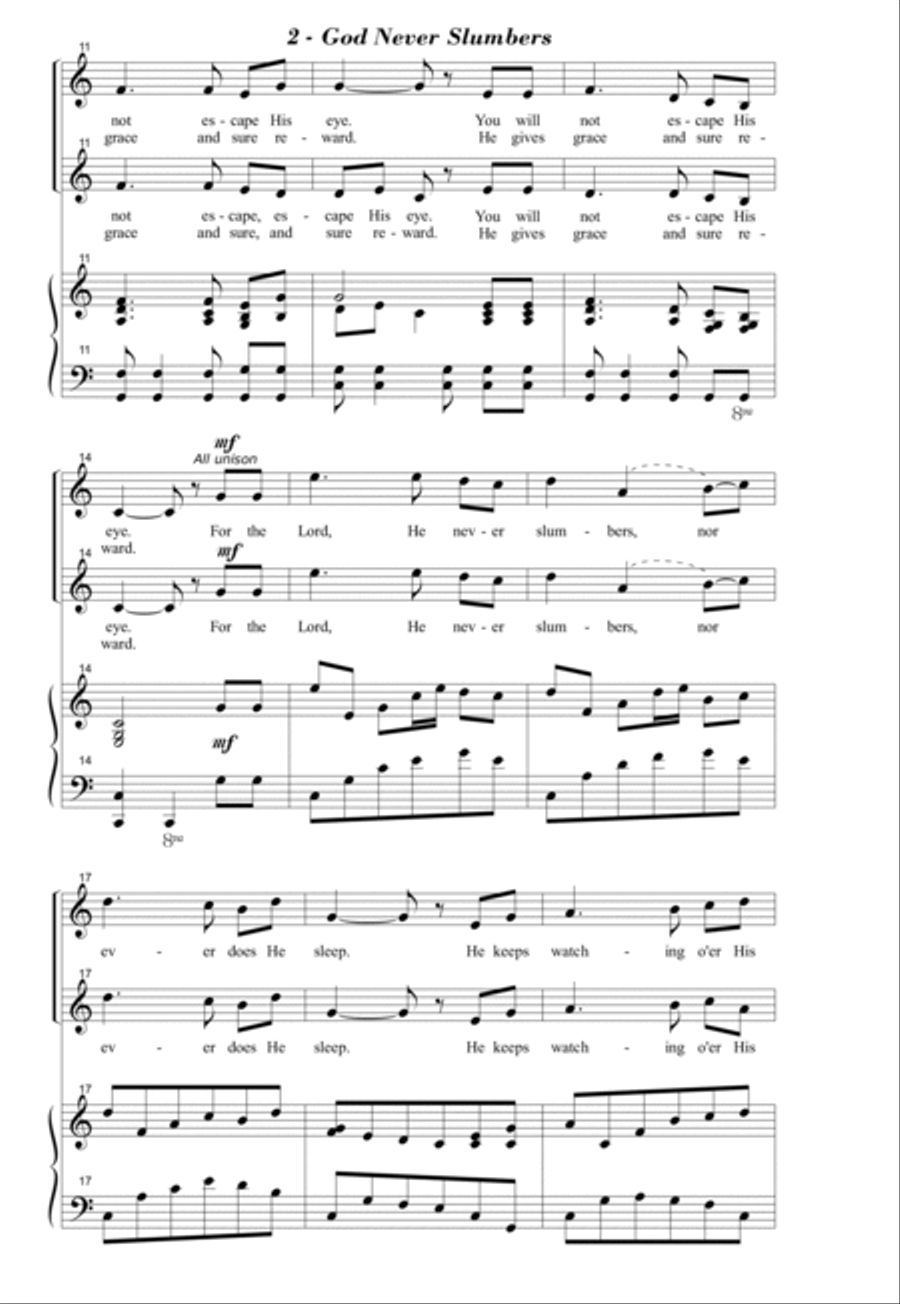 God Never Slumbers 2-Part scores gallery preview page 2