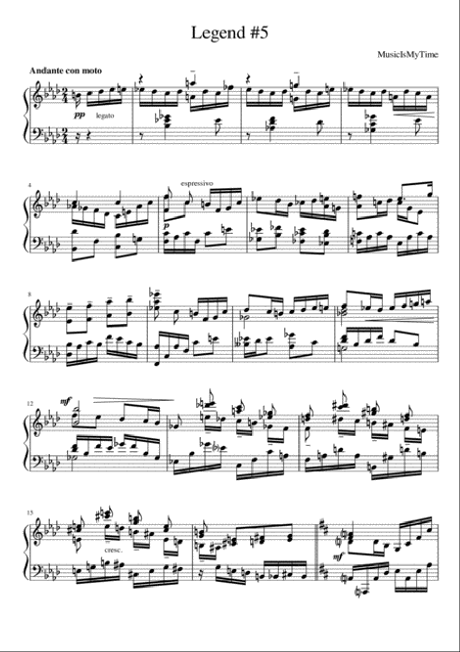 Legend №5 Legend №5 Piano Solo scores gallery preview page 1