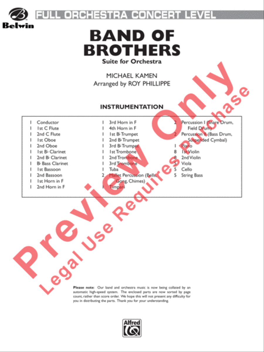 Band of Brothers Full Orchestra scores gallery preview page 2
