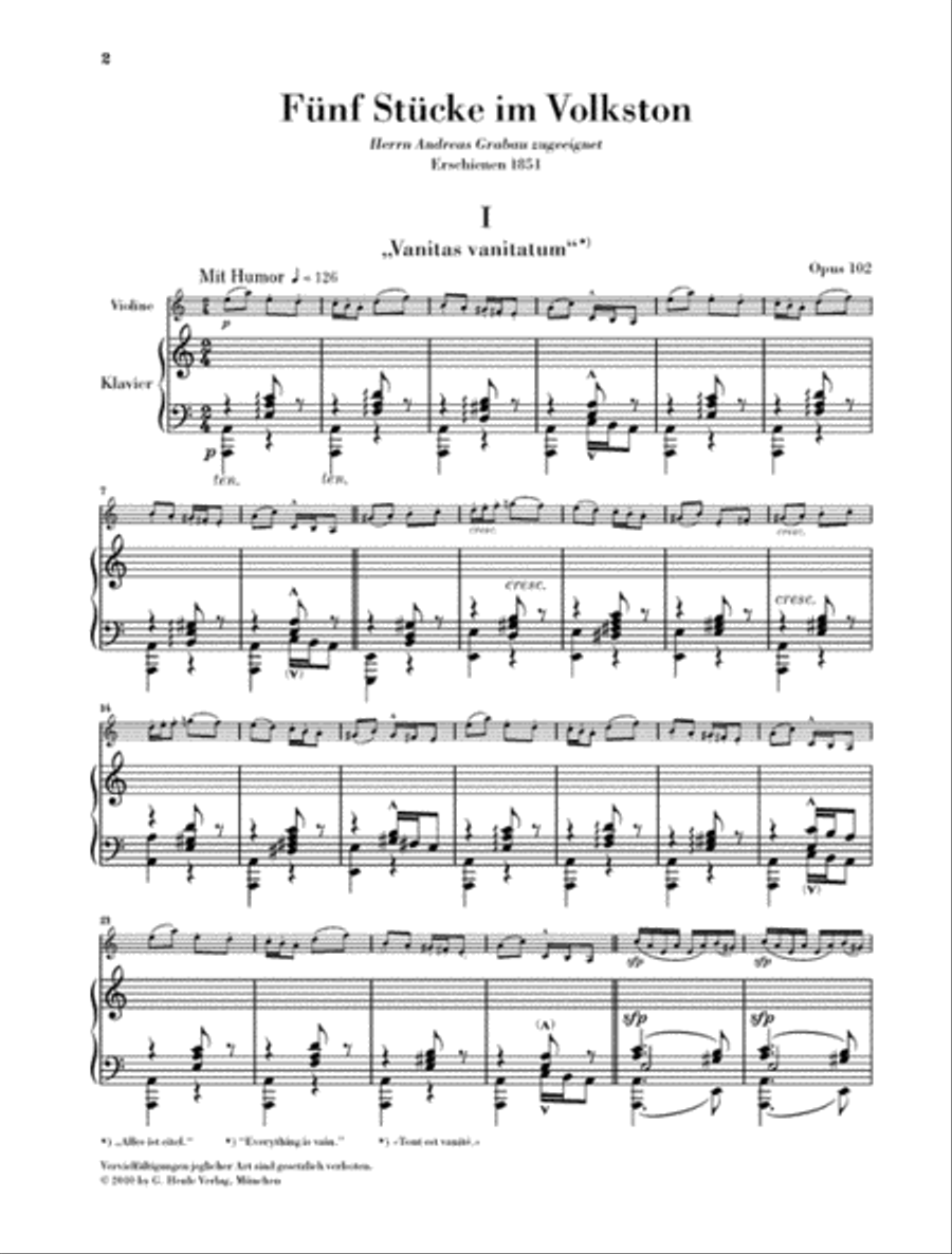 5 Pieces in Folk Style, Op. 102 Violin Solo scores gallery preview page 2