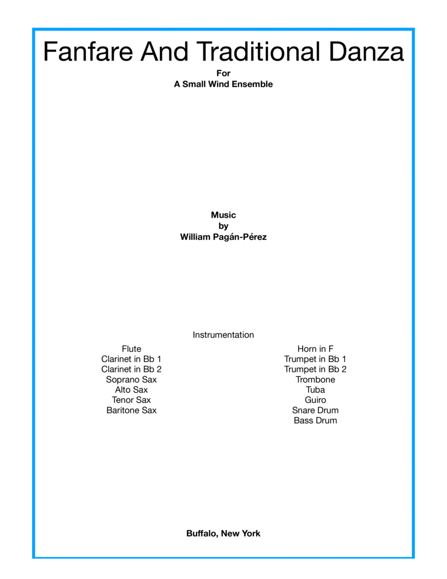 Fanfare and Traditional Danza For Small Wind Ensemble Concert Band scores gallery preview page 1