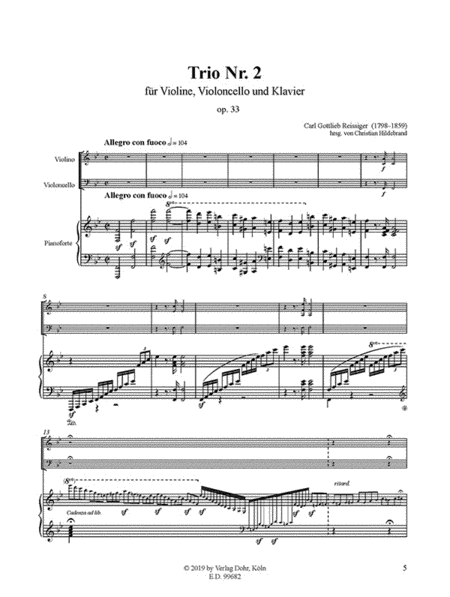Klaviertrio Nr. 2 B-Dur op. 33 (ca. 1825)