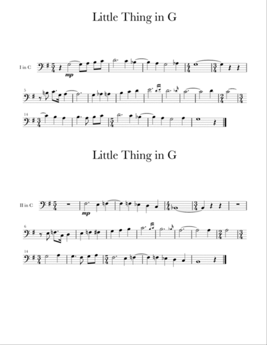 Little Thing in G Piano Method scores gallery preview page 3