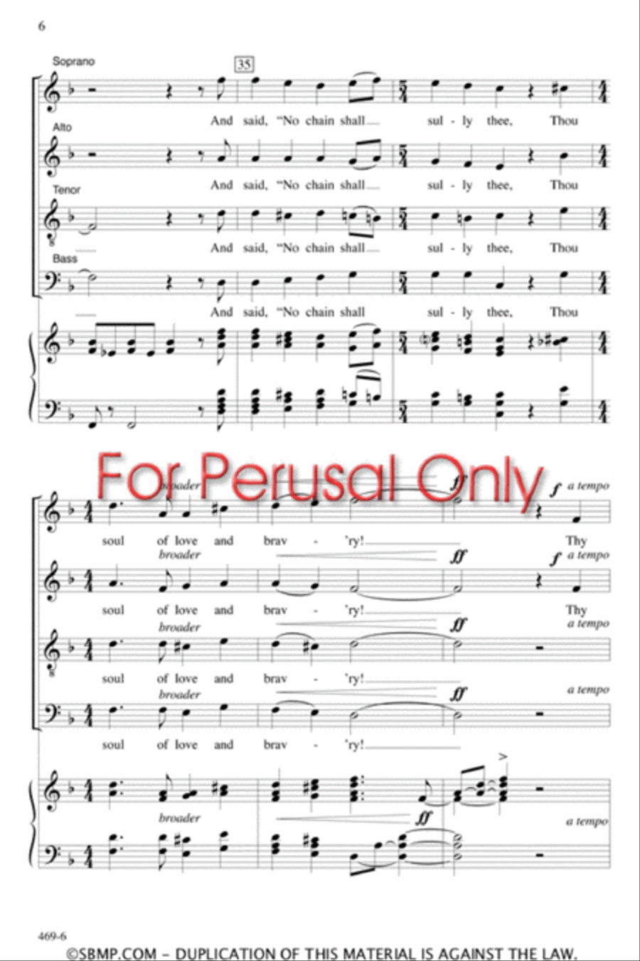 The Minstrel Boy - SATB Octavo 4-Part scores gallery preview page 6