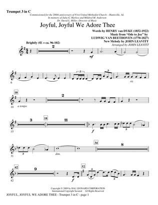 Book cover for Joyful, Joyful, We Adore Thee - Trumpet 3 in C