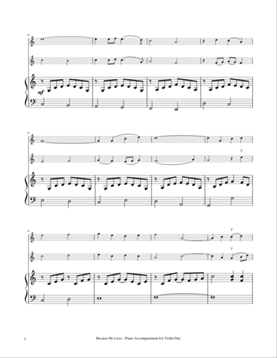 Because He Lives String Duet scores gallery preview page 4