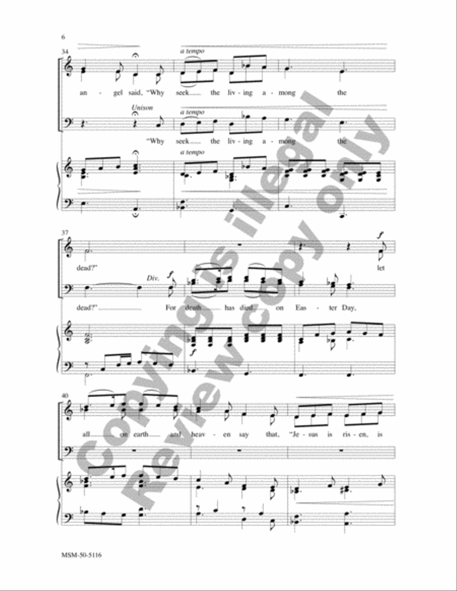 Rejoice, Rejoice This Easter Morn 4-Part scores gallery preview page 6