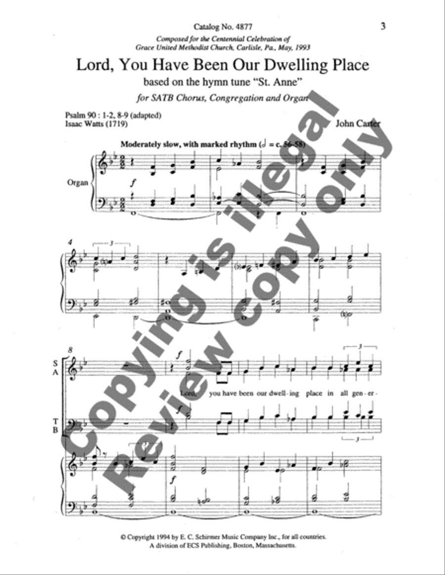 Lord, You Have Been Our Dwelling Place 4-Part scores gallery preview page 3
