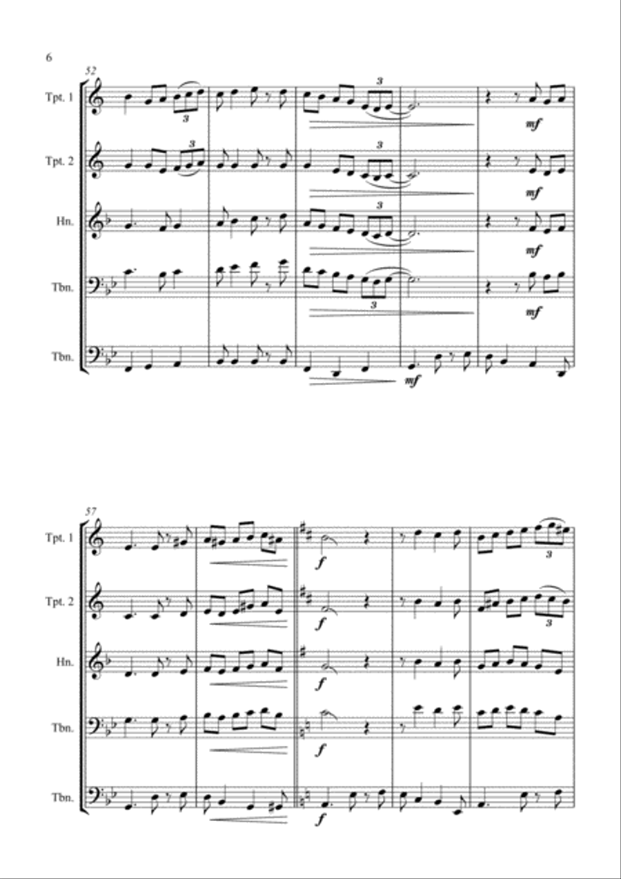 God Rest Ye Merry Gentlemen - Jazz Carol for Brass Quartet Brass Quartet scores gallery preview page 6