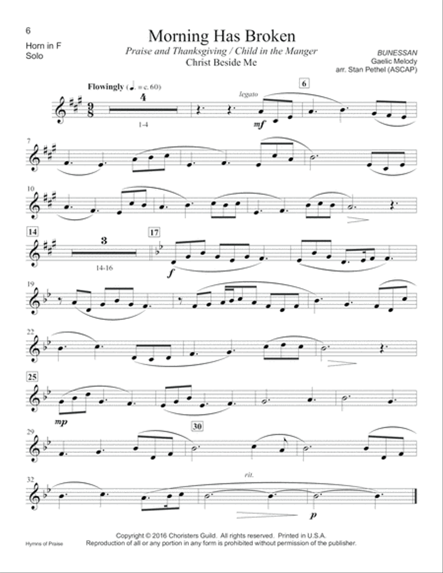 Hymns of Praise - Horn(s) in F Piano Accompaniment scores gallery preview page 6