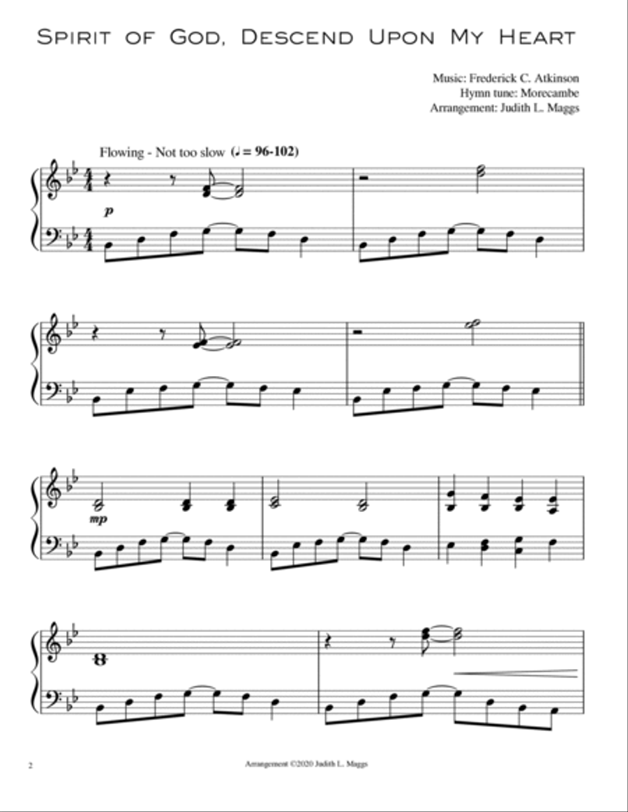 Spirit of God, Descend Upon My Heart Piano Solo scores gallery preview page 2
