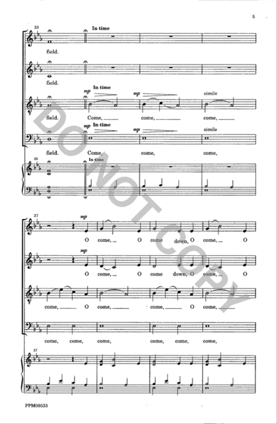 He Shall Come Down Like Rain 4-Part scores gallery preview page 6