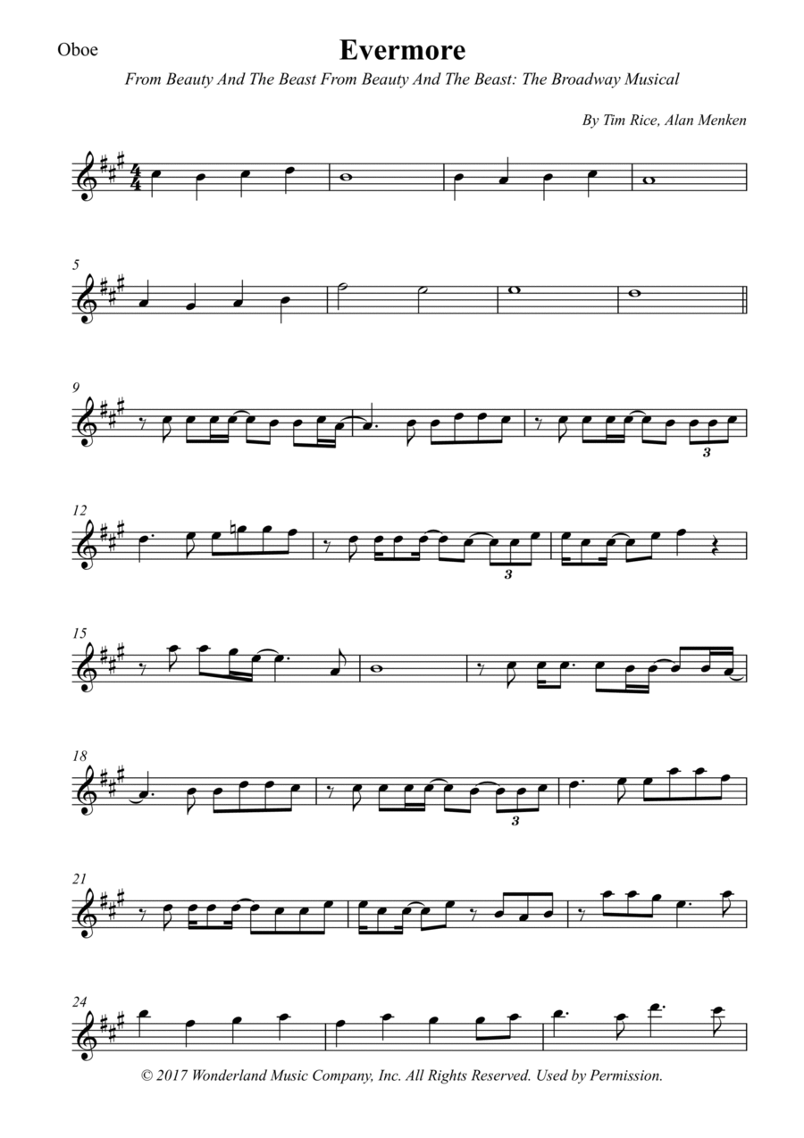 Evermore Oboe Solo scores gallery preview page 1