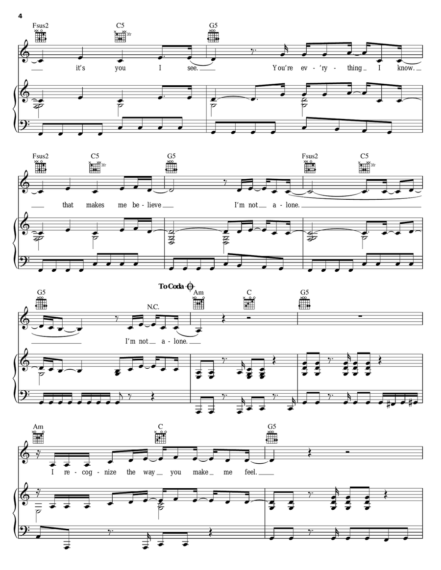 Everywhere Piano, Vocal, Guitar scores gallery preview page 4