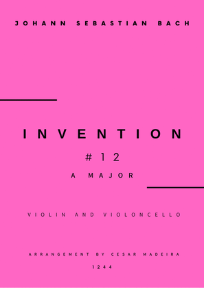 Invention No.12 in A Major - Violin and Cello (Full Score and Parts)