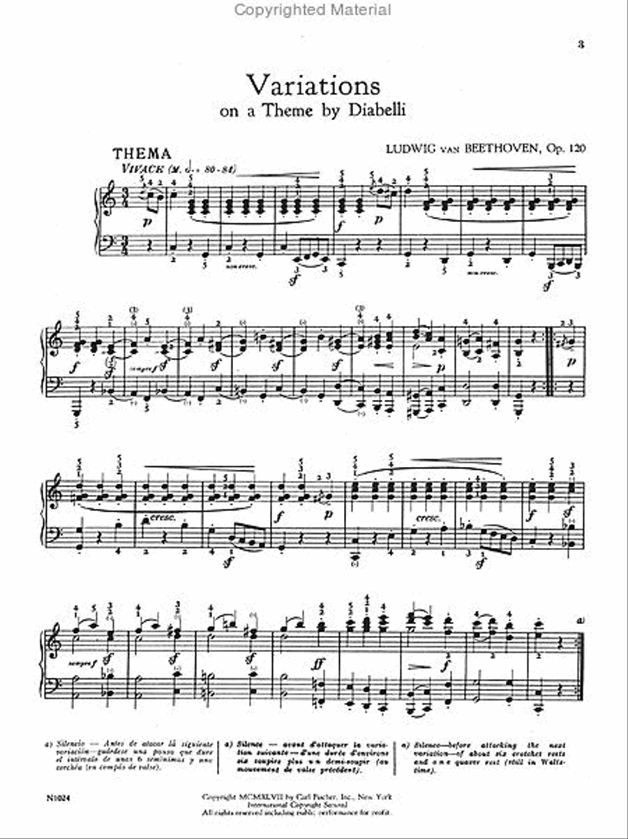 Variations on a Theme by Diabelli Piano Solo scores gallery preview page 2