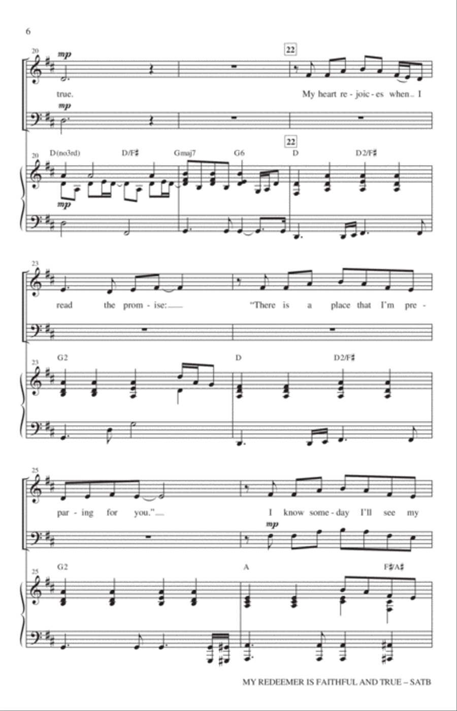 My Redeemer Is Faithful And True 4-Part scores gallery preview page 4