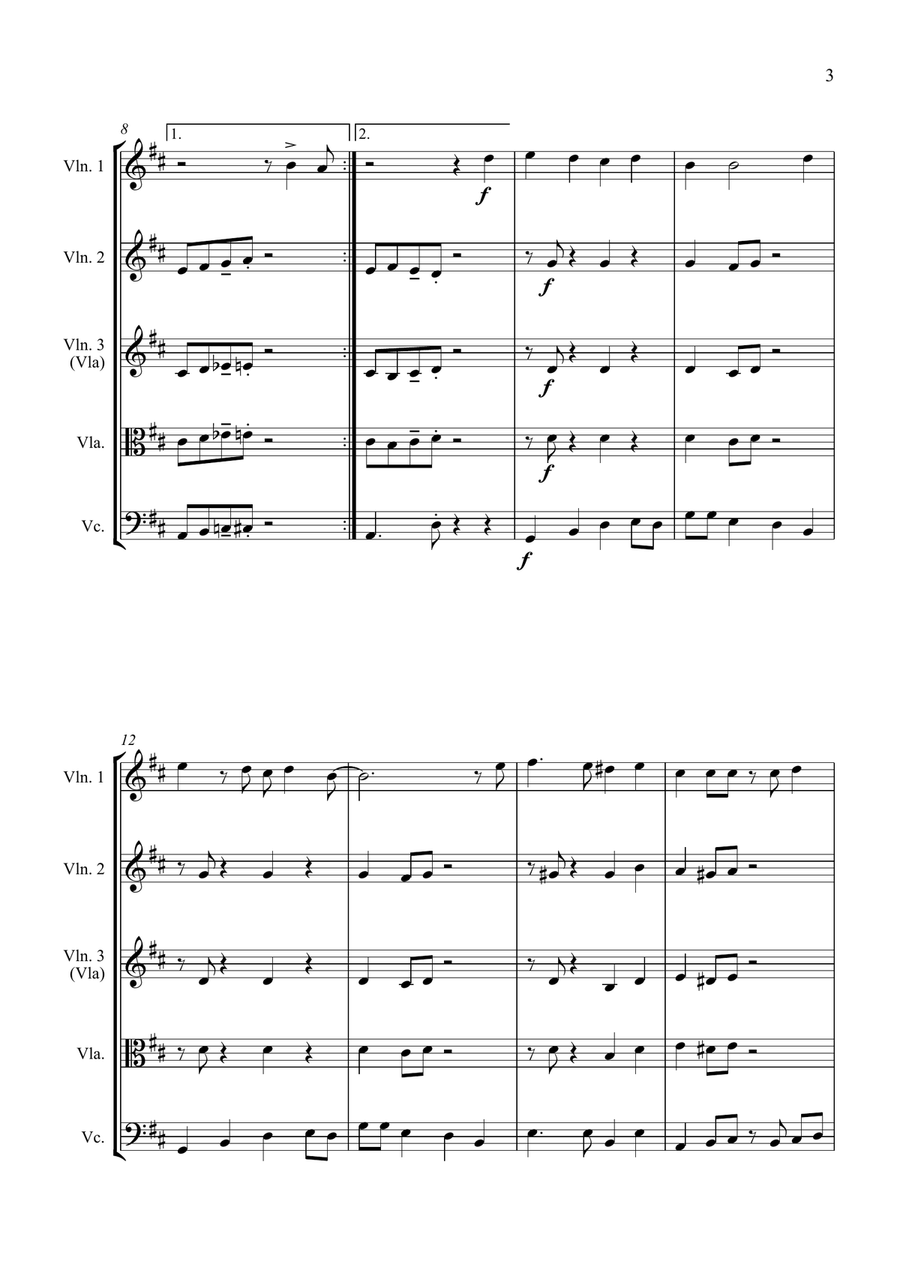 Santa Claus Is Comin' To Town String Quartet scores gallery preview page 5