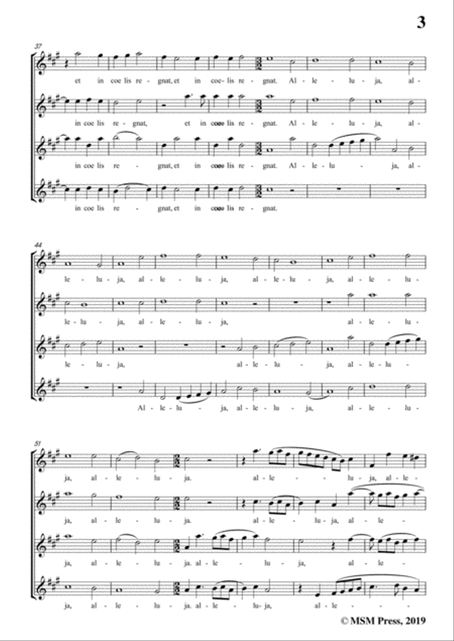 Victoria-O Regem caeli-Natus est nobis,in A Major,for SI&II AI&II,A cappella SA scores gallery preview page 5