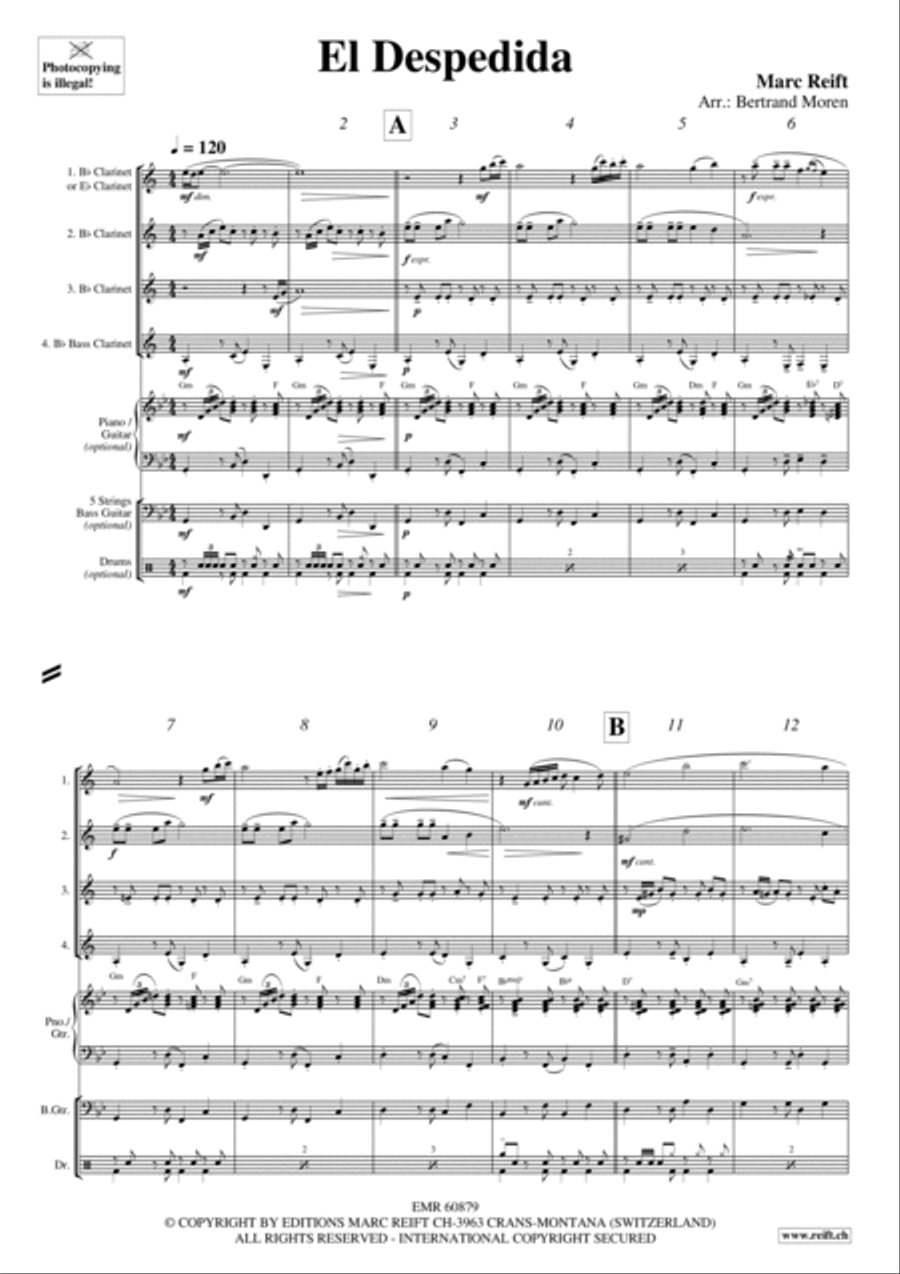 El Despedida Clarinet Quartet scores gallery preview page 3
