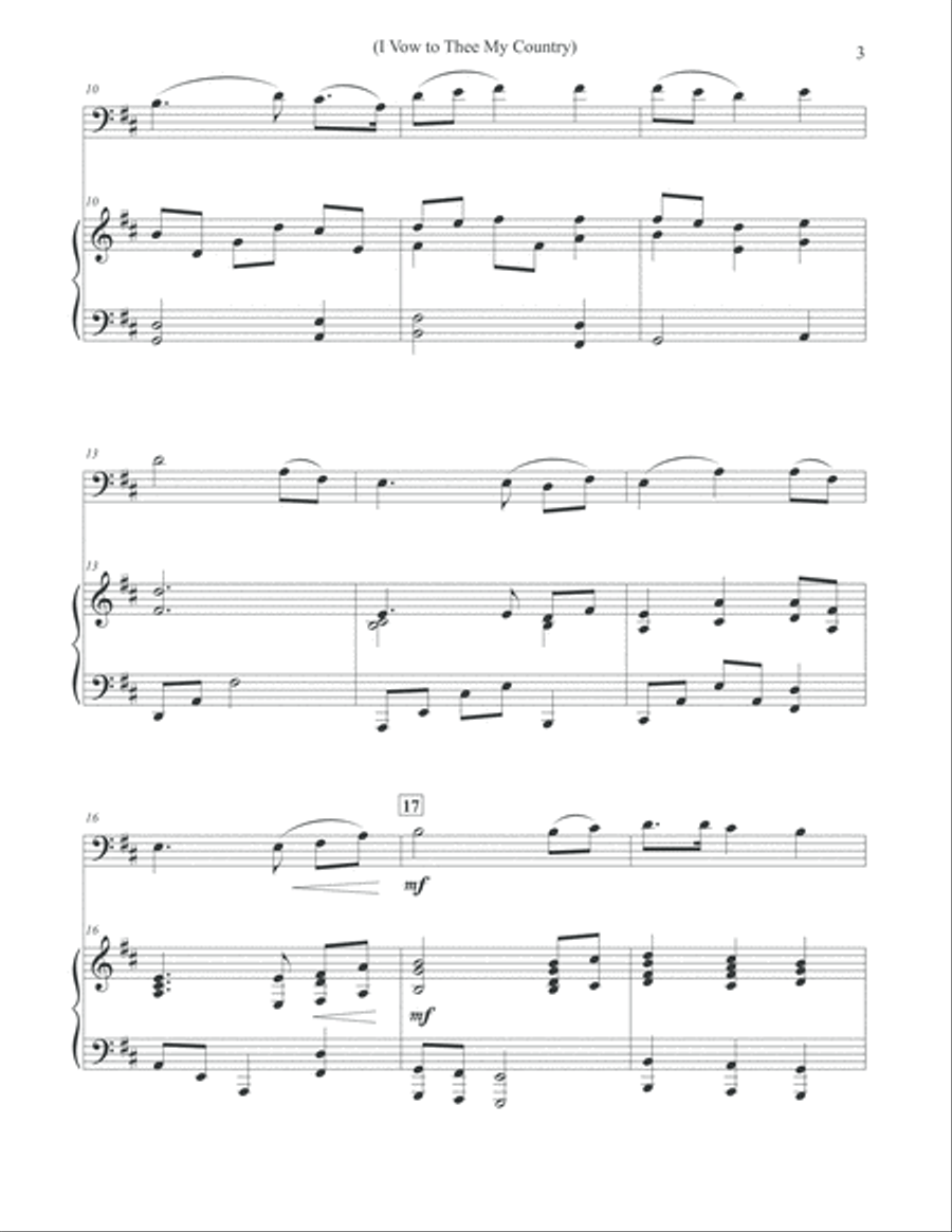 I Vow to Thee My Country - Cello & Piano Piano scores gallery preview page 3