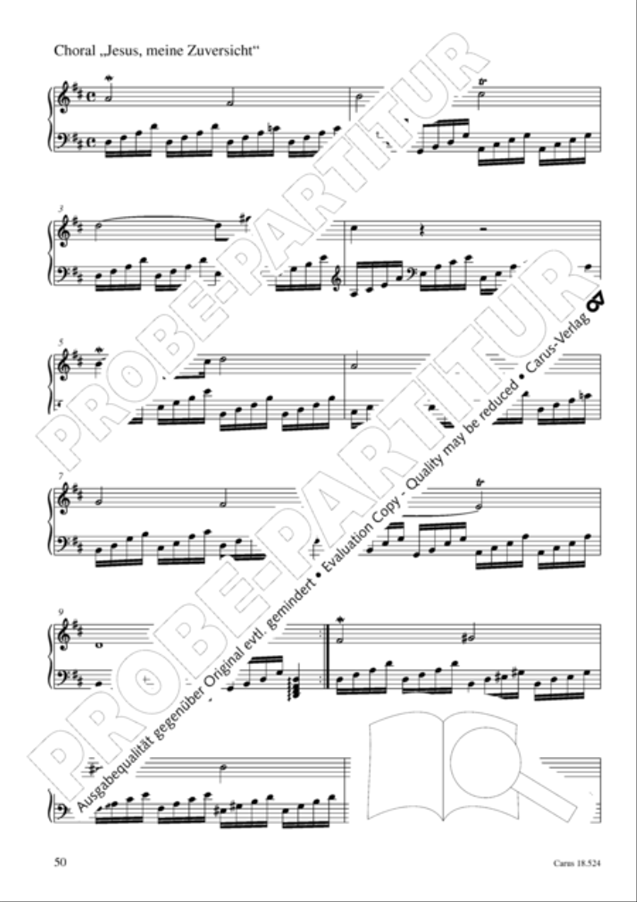 Chorale arrangements. First part of the Clavier-Ubung Collection / Songbook scores gallery preview page 51