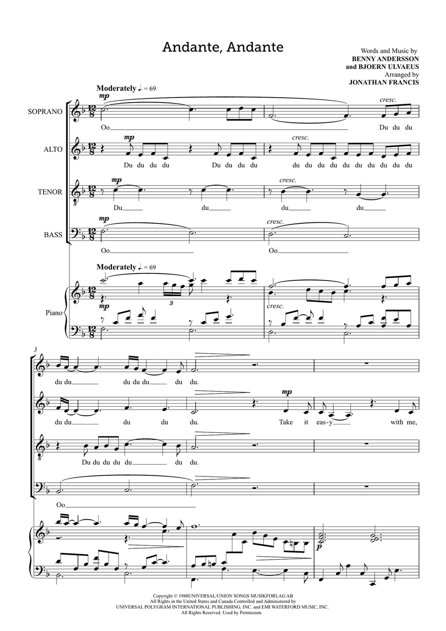 Andante, Andante Andante, Andante 4-Part scores gallery preview page 2