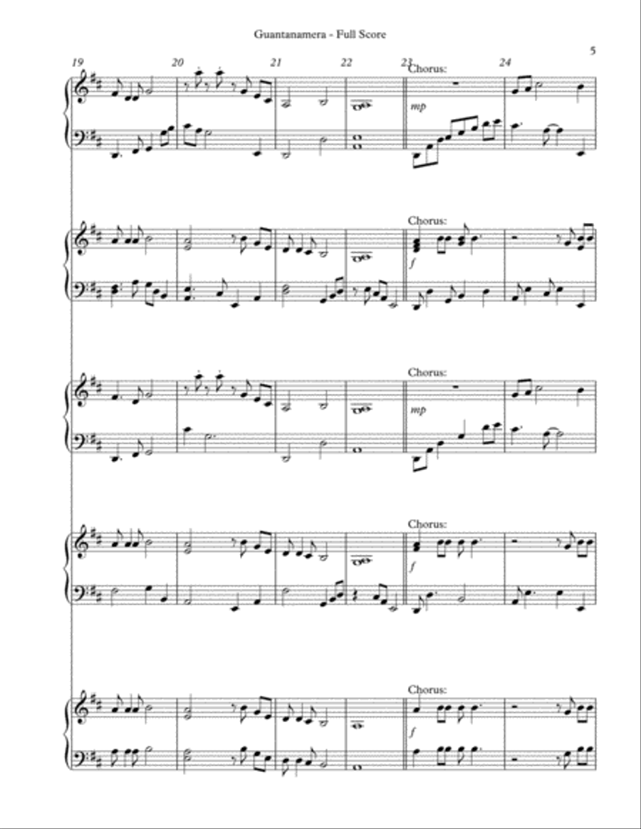 Guantanamera Pedal Harp scores gallery preview page 5