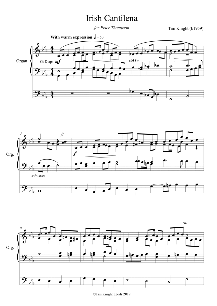 Irish Cantilena Irish Cantilena Organ Solo scores gallery preview page 1