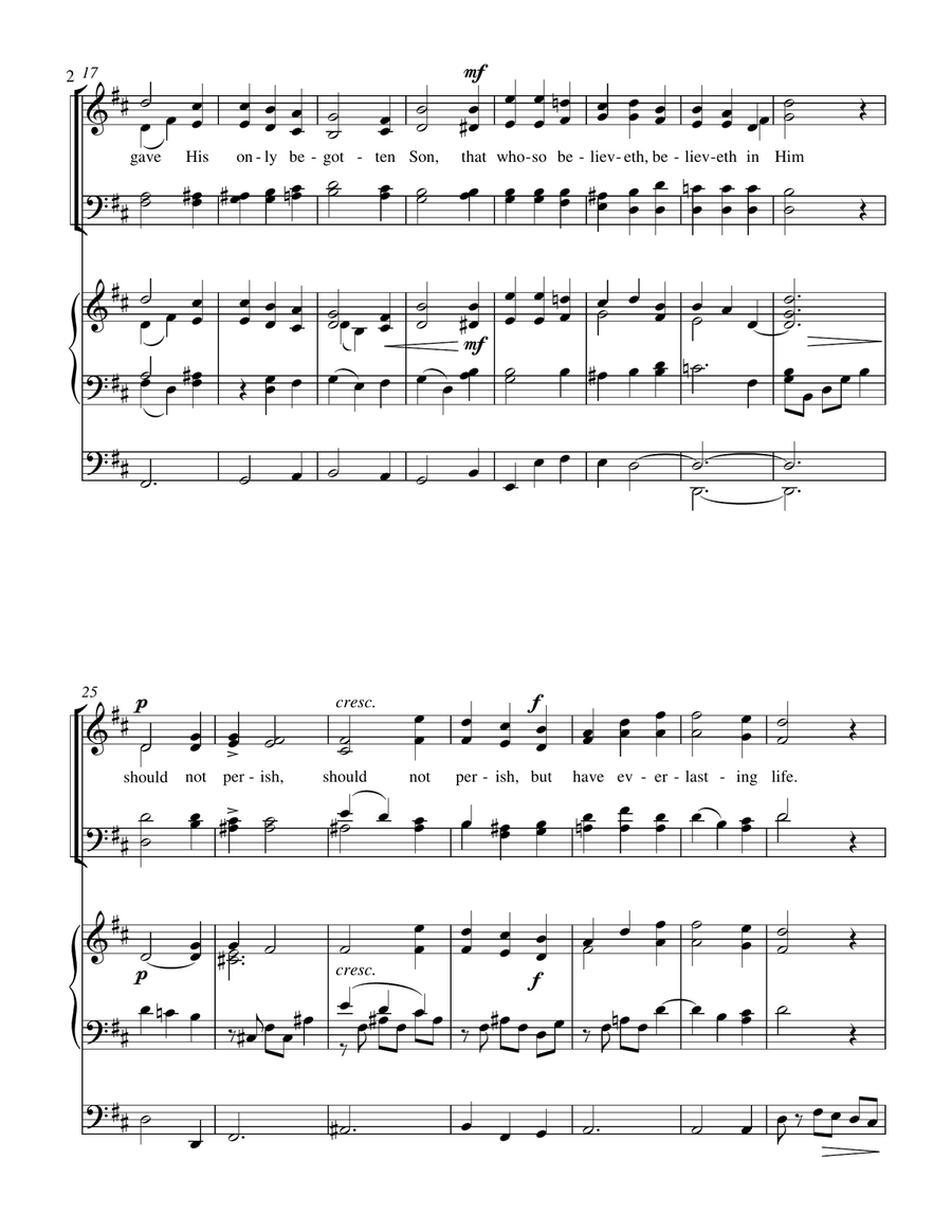 God So Loved the World (Stainer) SATB with ORGAN ACCOMPANIMENT 4-Part scores gallery preview page 2