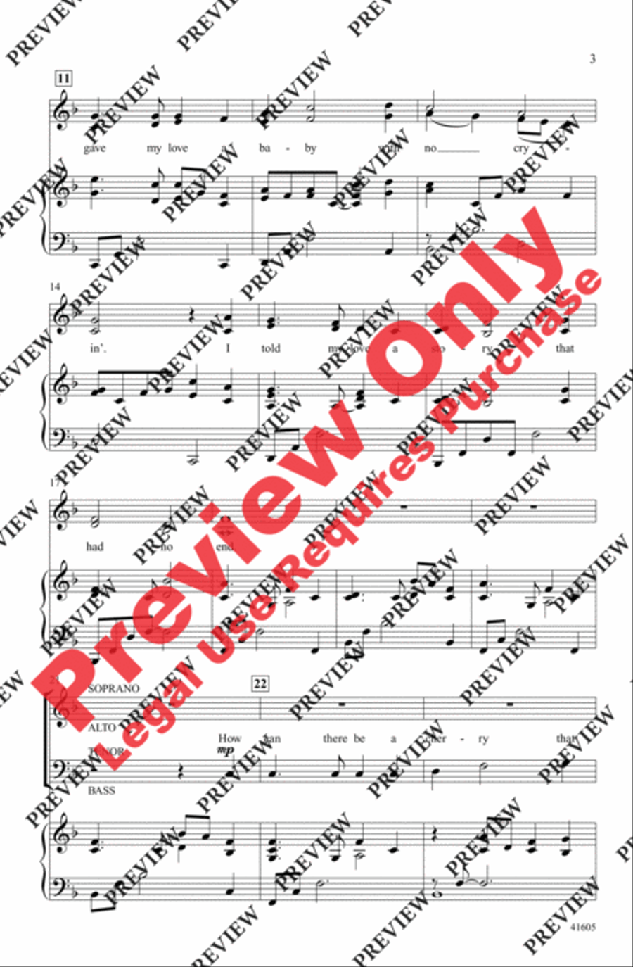 I Gave My Love a Cherry I Gave My Love a Cherry 4-Part scores gallery preview page 3