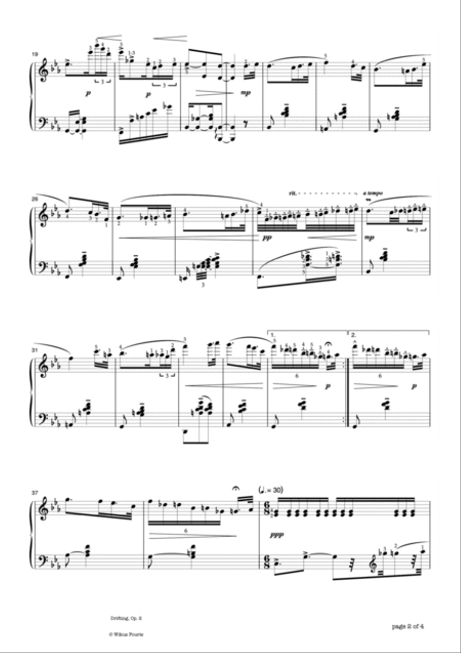 Drifting Piano Solo scores gallery preview page 2