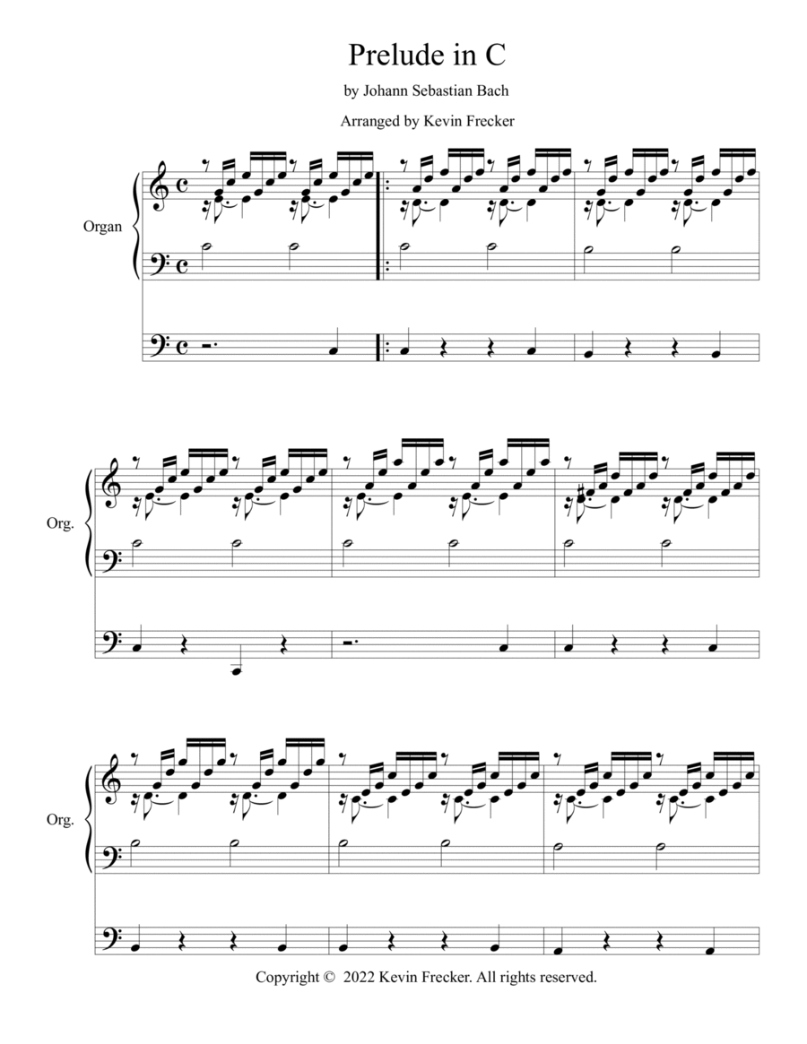 Prelude in C Organ Solo scores gallery preview page 1