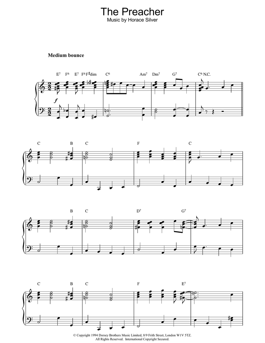 The Preacher Piano Solo scores gallery preview page 1